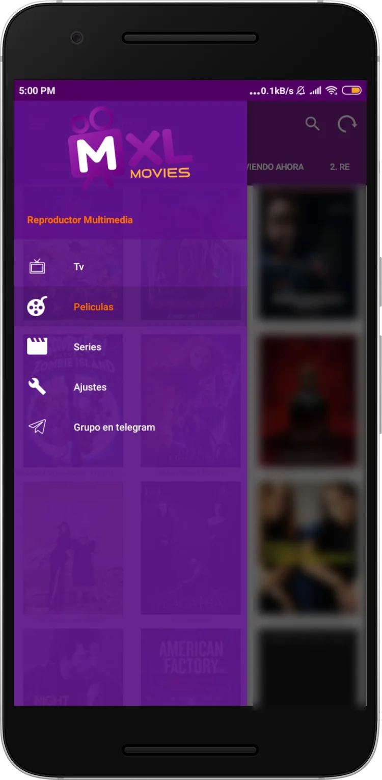 MXL MOVIES - Pantalla Inicio